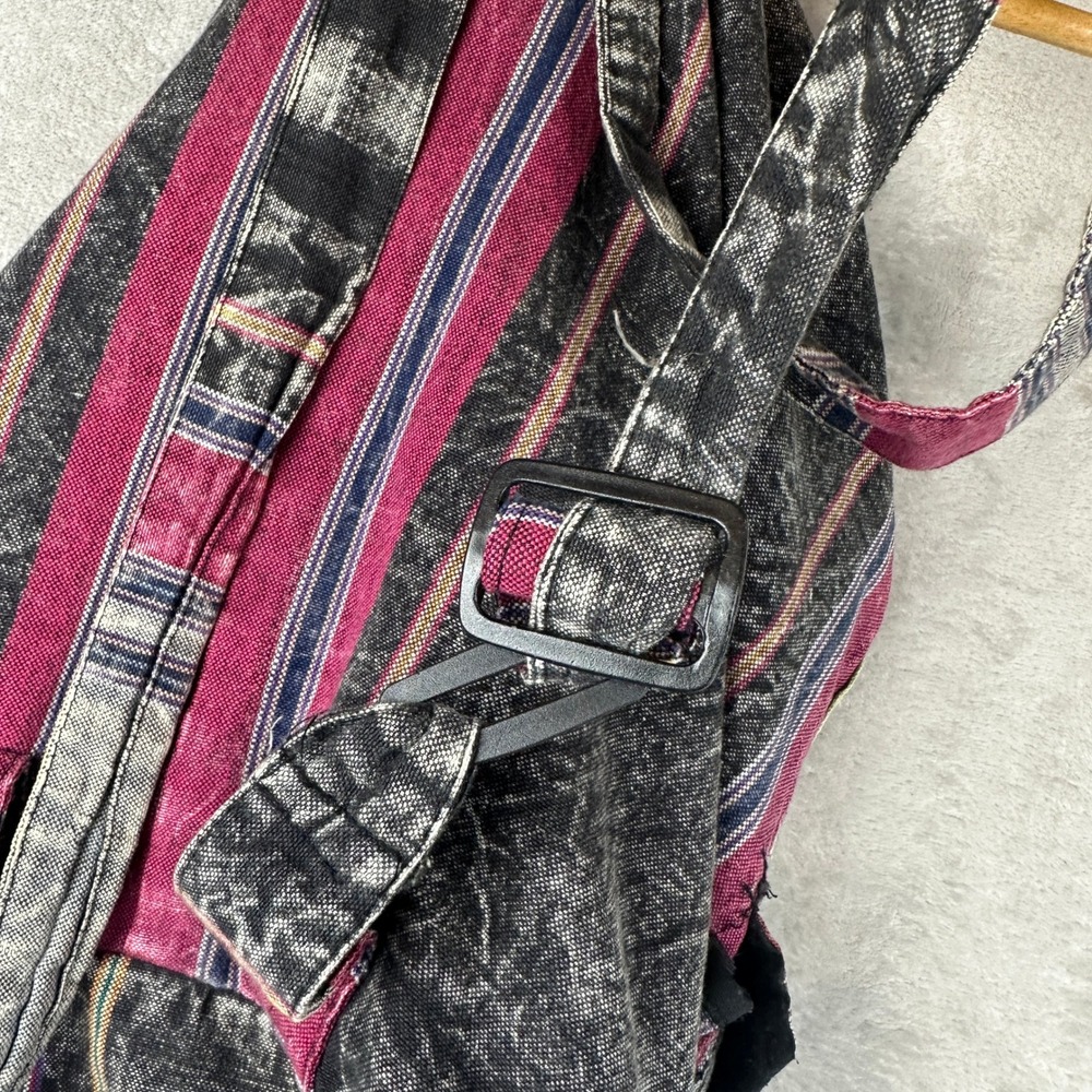 Boho Patchwork Peace Sign Backpack Multicolor Hip… - image 6